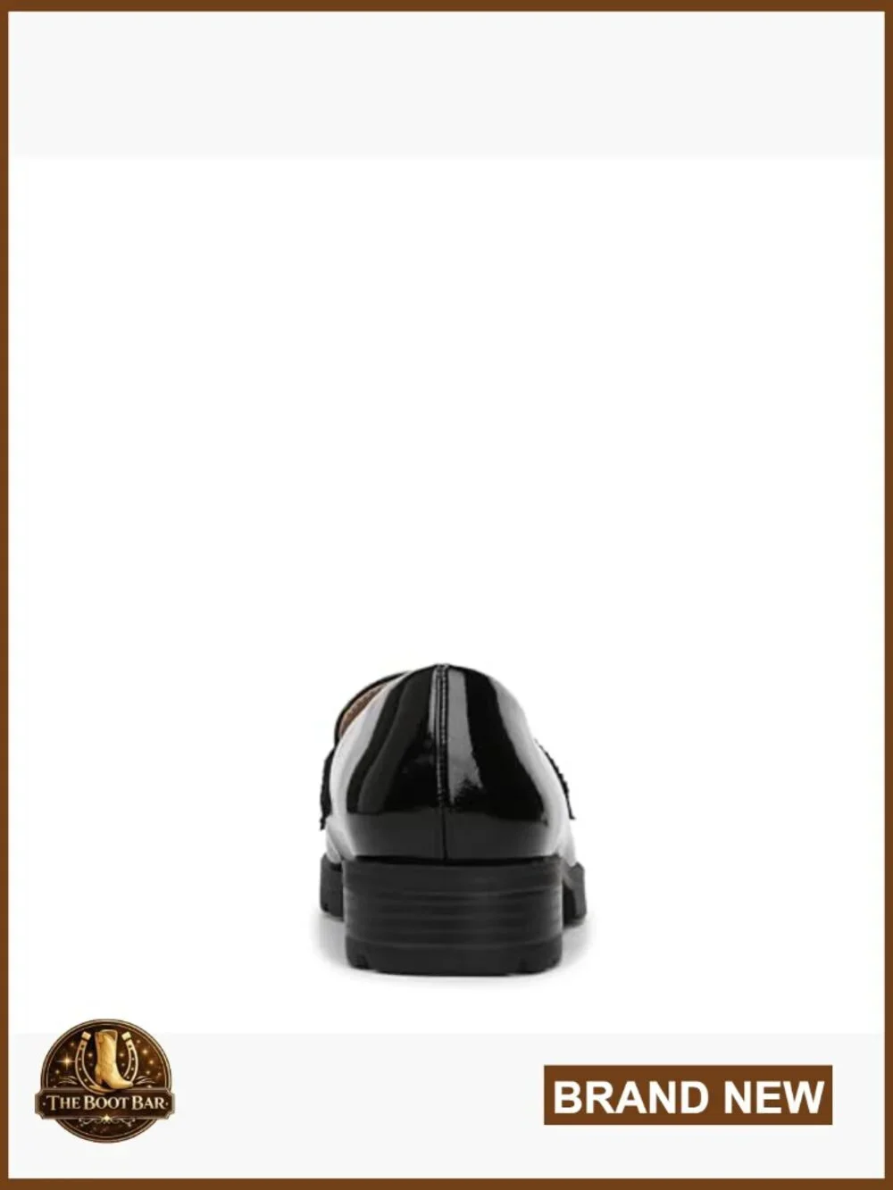 Chunky Loafers with Lug Sole, Slip-On, Block Heel, Faux Leather, Cushioned